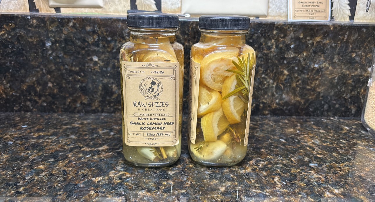 Garlic Lemon Herb Rosemary Vinegar