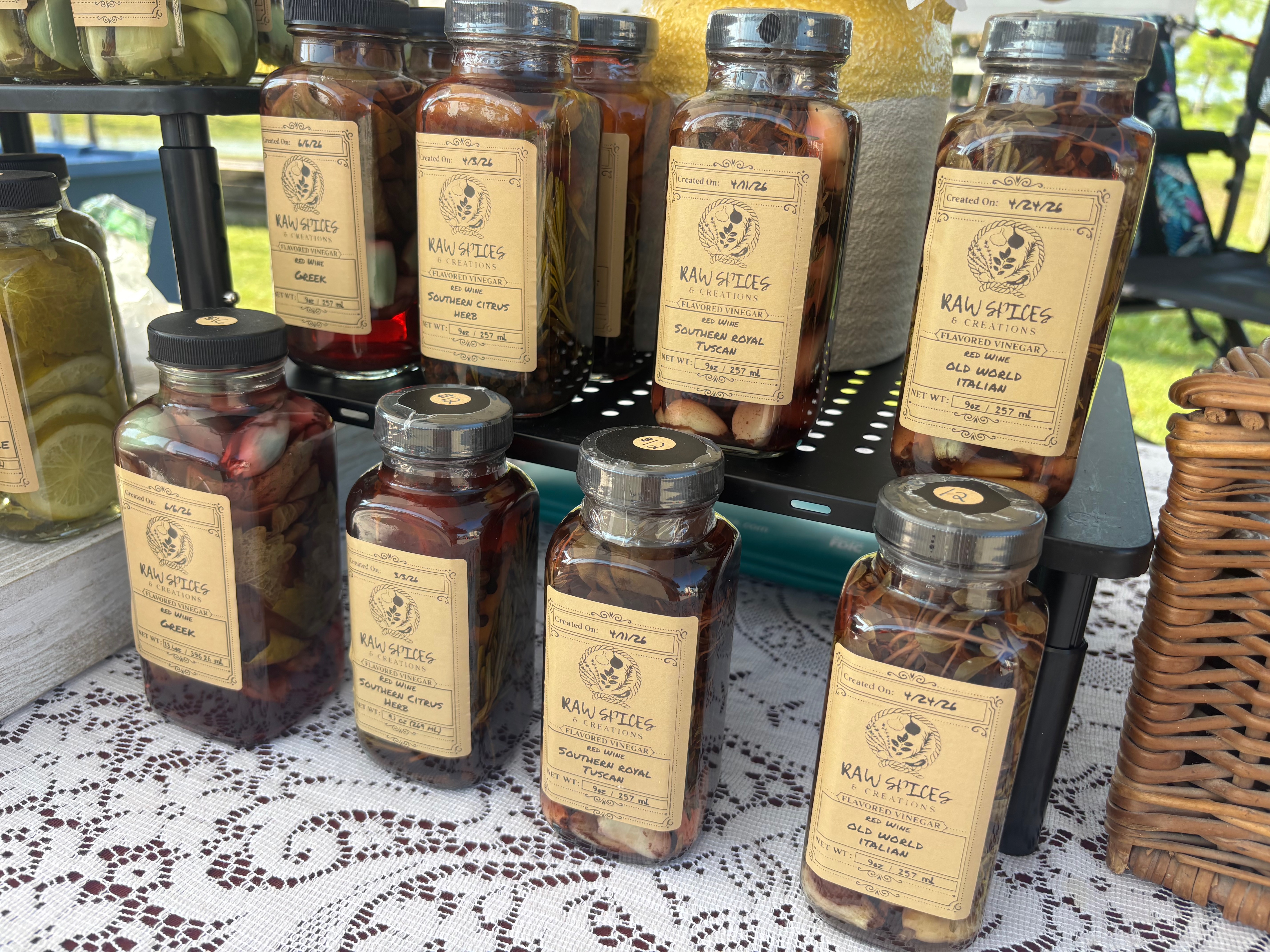 Flavored Vinegars at the Farmers Market